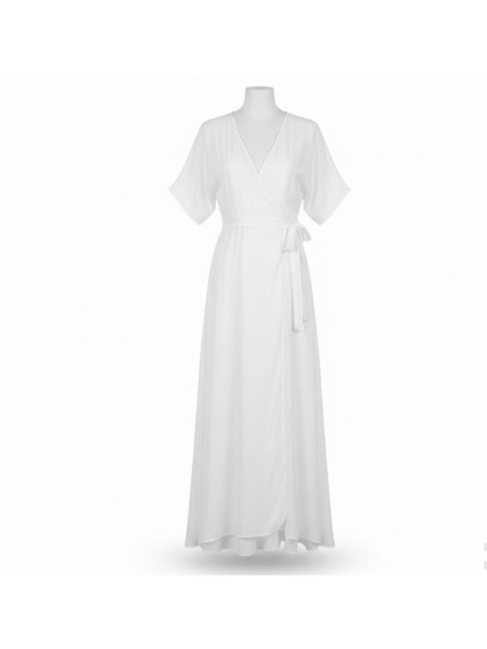 Reformation Womens Ivory Wrap Maxi Dress Lightweight & Flowy Elegant Style Sz XS